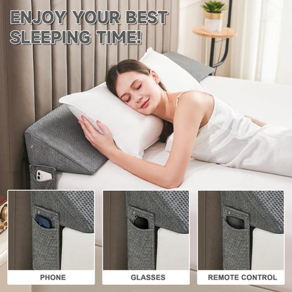 Extra Long Solid Color Quilted Cervical Pillow